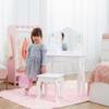 Teamson Kids White Wooden Vanity Table and Stool Set for Girls with Mirror Drawers Jewelry Storage Elegant Play Furniture for Bedroom or Playroom Ages 3+ view 3