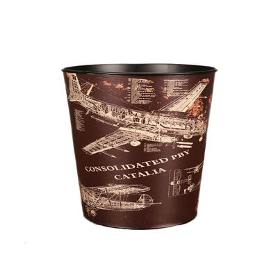 BDPP Trash Can Retro Trash Can Round Garbage Can Creative Garbage Bin Waterproof and Shatterproof Home Decoration USO Interior y Exterior (Color : C)