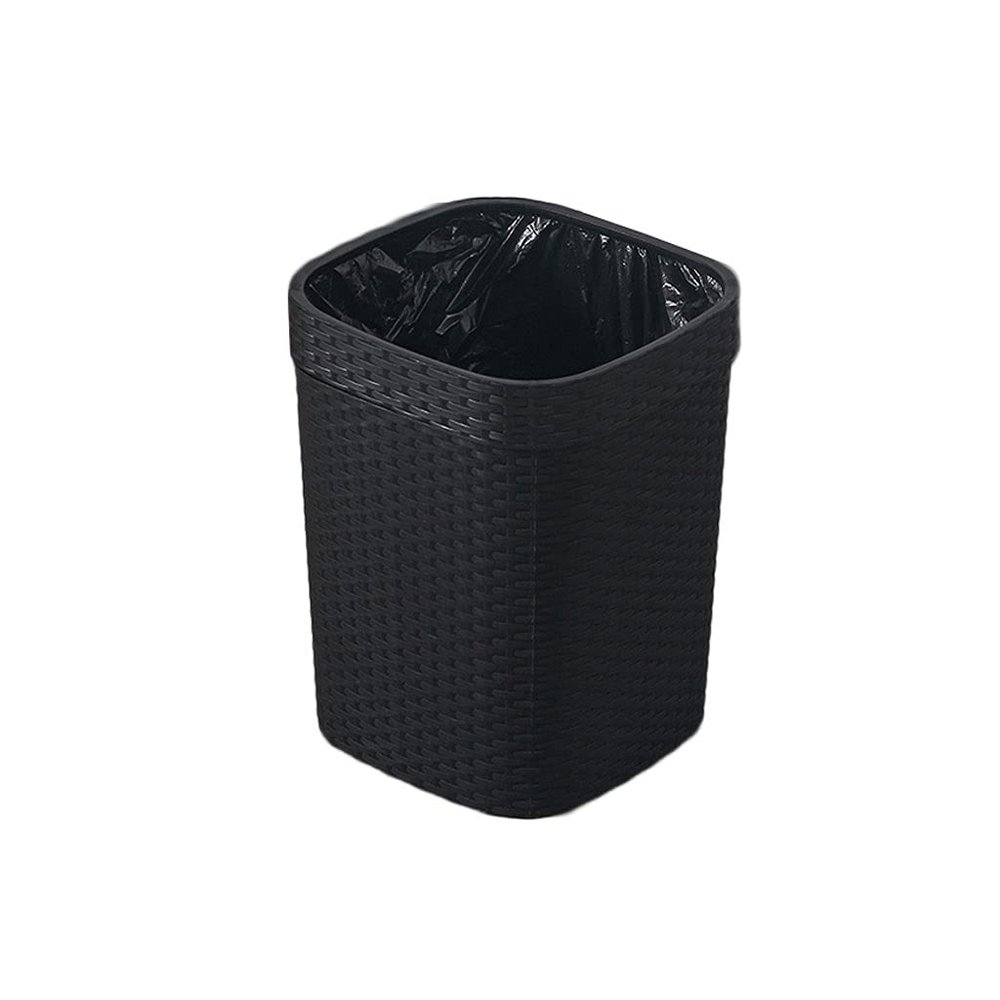 BDPP Trash Can Imitated Rattan Trash Can Without Cover Simple Garbage Can Fashion Modern Garbage Bin Kitchen Living Room Study USO Interior y Exterior