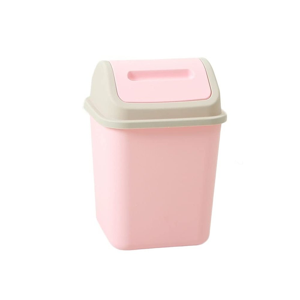 BDPP Trash Can Lid Trash Can Cute Plastic Garbage Can Simple Garbage Bin Detachable Swing Cover Home Office Studio 10L USO Interior y Exterior (Color : A)