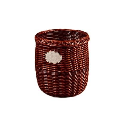 BDPP Trash Can Wicker Woven Trash Can Simple Garbage Can Decoration Creative Garbage Bin Suitable for Bathroom and Kitchen USO Interior y Exterior (Color : B)
