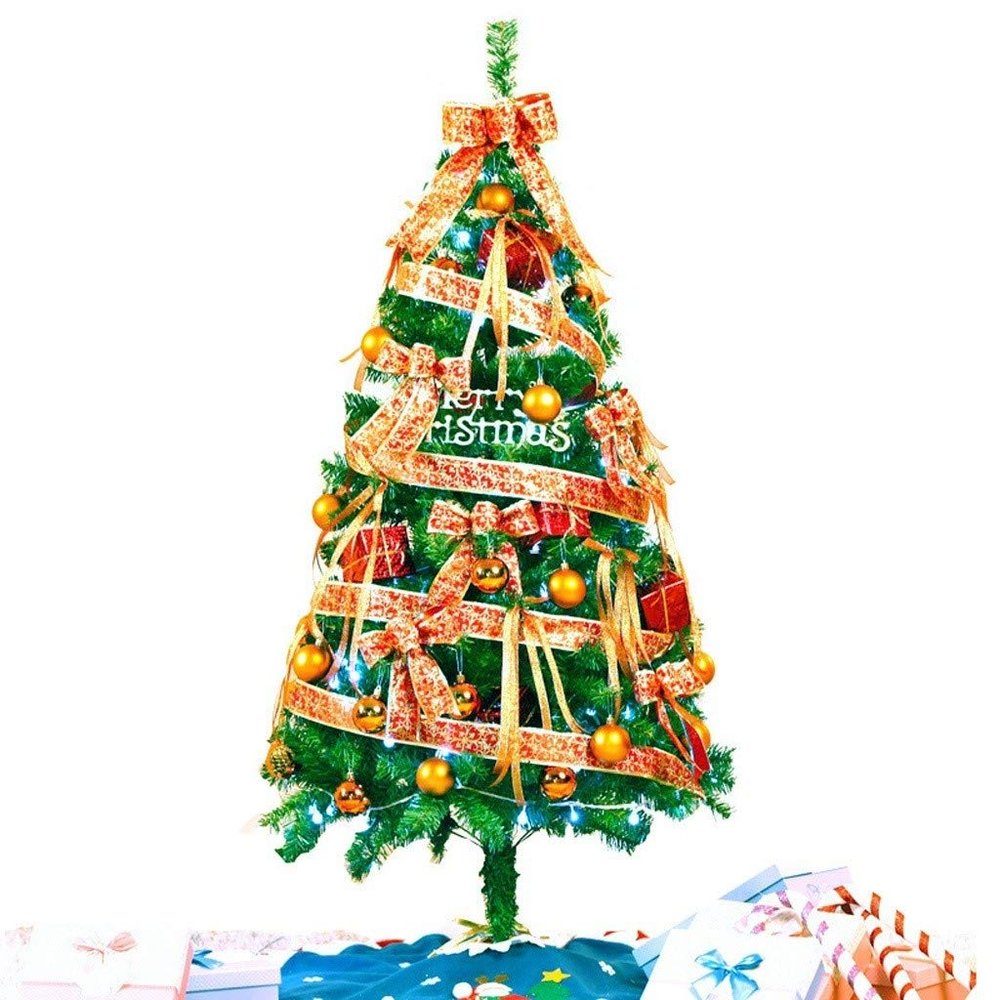 QQWW Christmas Tree Christmas Tree and Decorative Set Versatile Hanging Ornaments Artificial Xmas Tree Ine with Metal Bracket(1.5m/4.9 Ft) Best Gift
