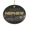 Best Nephew in The Galaxy Ornament for Men Appreciation Graduation Birthday Christmas Holiday Ideas from Aunt Uncle Funny Pun Keepsake 3 inch Round Bl view 1