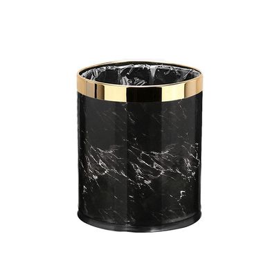 BDPP Trash Can Trash Can Thickened Waterproof Garbage Can Metal Creative Garbage Bin Living Room Bedroom Kitchen Bathroom USO Interior y Exterior (Color : A)