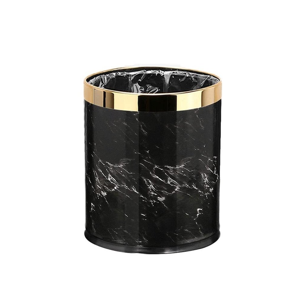 BDPP Trash Can Trash Can Thickened Waterproof Garbage Can Metal Creative Garbage Bin Living Room Bedroom Kitchen Bathroom USO Interior y Exterior (Color : A)