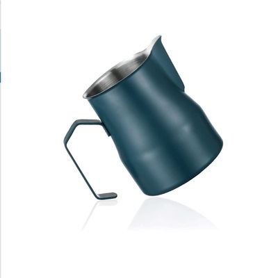 Homemade Milk Frothing Pitcher Stainless Steel Large Capacity Milk Frothing Pot Stainless Steel Espresso Steaming Pot Barista Tool Pull flower (Color : Dark blue, Size : 350ml)