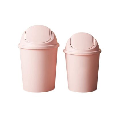 BDPP Trash Can Swing Cover Trash Can Ultra-Thin Plastic Garbage Can Large-Capacity Round Garbage Bin Easy to Clean 2 Packs USO Interior y Exterior (Color : B)