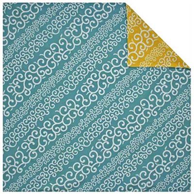 50cm Japanese Furoshiki Cotton Fabric Wrapping Cloth, Traditional Karakusa Stripe, Reversible Eco Bag, Gift, Traditional Kyoto Souvenir (Green/Yellow)