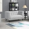 AC Pacific Modern Mid-Century Button Tufted Upholstered Loveseat, Gray view 2