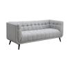 AC Pacific Modern Mid-Century Button Tufted Upholstered Loveseat, Gray view 3
