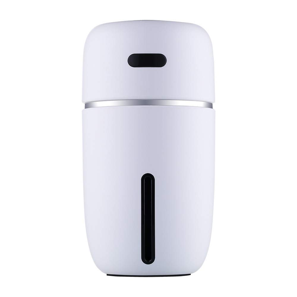 USB Car Humidifier, 200ml Mini Portable Humidifiers with 7 Colors LED Night Light, Quiet Operation, Adjustable Mist Modes for Travel Home Baby Office Car (White)