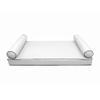 Prolinemax Style 5 - Mattress & Pillow Bolster for Outdoor Indoor Daybed Porch Swing Bed Contrast Trim Crib Size AD106 | Covers ONLY | view 1