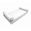 Prolinemax Style 5 - Mattress & Pillow Bolster for Outdoor Indoor Daybed Porch Swing Bed Contrast Trim Crib Size AD106 | Covers ONLY | view 2