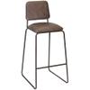 Steve Silver Mesa Metal Bar Stool with Cocoa Brown Faux Leather Seat view 1