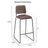 Steve Silver Mesa Metal Bar Stool with Cocoa Brown Faux Leather Seat view 3