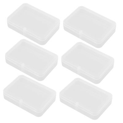 Cabilock 6pcs Plastic Card Storage Box Transparent Poker Card Holders Storage Trading Case
