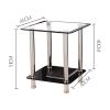 ZSH Coffee Table, Nordic Living Room Sofa Side Table, Tempered Glass Bedside Table, Stainless Steel Legs, Small Square Table, Telephone Table (Color : B) view 3
