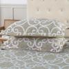 Home Soft Things 5 Piece Printed Microfiber Quilts Bedding Set Oversize King 122" x 106", Taupe White Scroll Design, Soft Warm Lightweight Prewashed Bedspread Coverlet Set, Glena Gatework view 3