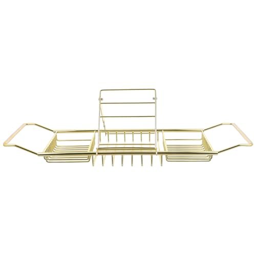 1pc Telescopic Bathtub Shelf Book Holder Sturdy Bathroom Stand for Tablet Phone Wine Bath Tray for Relaxing Soaking