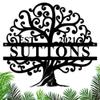 ONGNOU Personalized Last Name Metal Sign - Tree of Life Metal Wall Art Monogram Decor - Custom Name Sign for Family, Anniversary & Wedding Gifts view 1