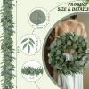 10 Pack Artificial Eucalyptus Garland with Willow Leaves 6.4 ft Artificial Greenery Vine Swag Faux Silver Dollar and Willow Leaves Garland for Wedding Table Runner Doorway Decoration Indoor Outdoor view 2