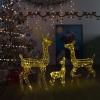 Tidyard Reindeer Family Christmas Decoration, Warm White LED Acrylic Oblong Shape with 8 Lighting Modes for Indoor Outdoor Holiday Display view 1