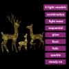Tidyard Reindeer Family Christmas Decoration, Warm White LED Acrylic Oblong Shape with 8 Lighting Modes for Indoor Outdoor Holiday Display view 3