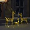 Tidyard Reindeer Family Christmas Decoration, Warm White LED Acrylic Oblong Shape with 8 Lighting Modes for Indoor Outdoor Holiday Display view 4