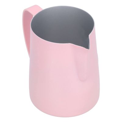 20.3oz Espresso Milk Frothing Pitcher, Pink Milk Steamer Cup Stainless Steel Frothing Pitcher Jug for Cappuccino, Latte