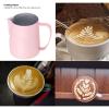 20.3oz Espresso Milk Frothing Pitcher, Pink Milk Steamer Cup Stainless Steel Frothing Pitcher Jug for Cappuccino, Latte view 2