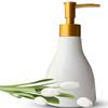 280ml Liquid Soap Dispenser for Bathroom with Gold Pump,Dish Dispenser for Kitchen,Refillable Countertop Lotion Dispenser, Ceramics White Hand Soap Dispenser(Cone White Bottle) view 1