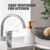 280ml Liquid Soap Dispenser for Bathroom with Gold Pump,Dish Dispenser for Kitchen,Refillable Countertop Lotion Dispenser, Ceramics White Hand Soap Dispenser(Cone White Bottle) view 3