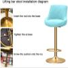 ZDXY Barstools Set of 2 Breakfast Dining Stools Counter Height Bar Stool, Cushion Adjustable Swivel Bar Stool, Used in Craft Room, Office, Kitchen (Color : C1) view 4