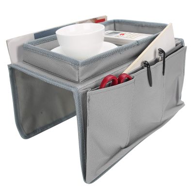 Shanrya Sofa Armrest Organizer Caddy, 4 Pockets Couch Armchair Caddy TV Gray