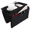 Shanrya Sofa Armrest Organizer Caddy, 4 Pockets Couch Armchair Caddy TV Remote Control Holder Bag with Cup Tray for Snacks Glasses Smartphone Magazines(11.8x7.1x7.1in-Black) view 1