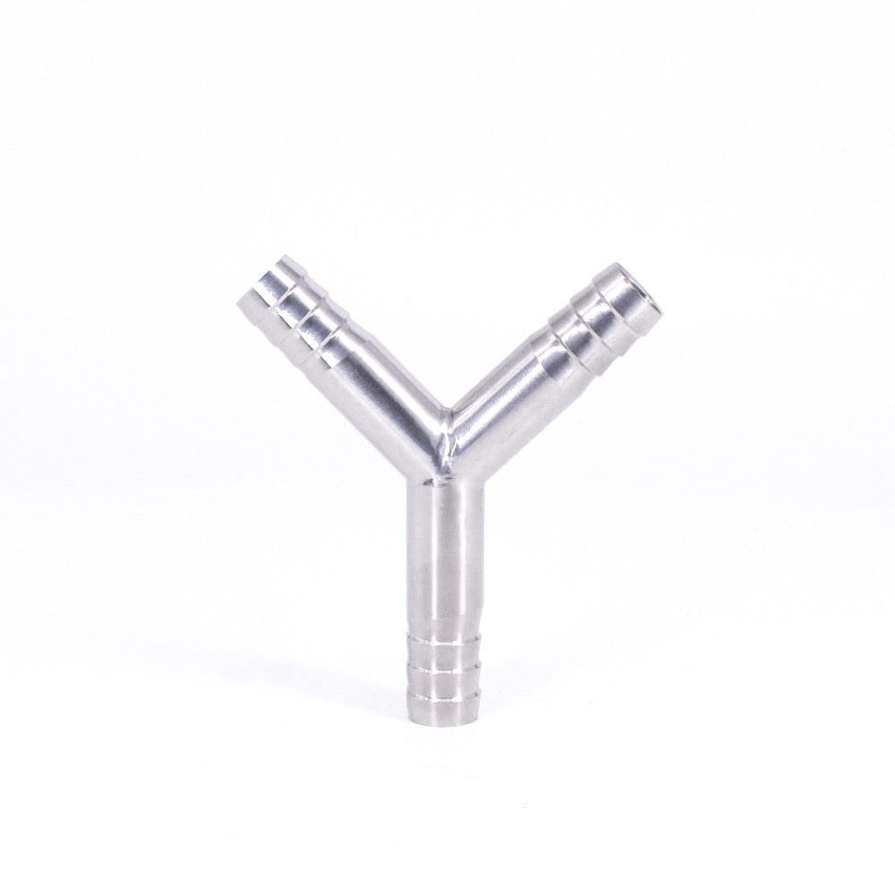 19mm 3/4" Hose Barb Butt Welding Y Shaped 3 Way SUS 304 Stainless Steel Sanitary Fitting Spliter Homebrew Beer Wine