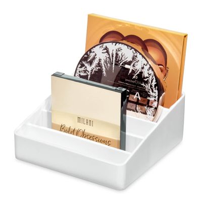 iDesign The Sarah Tanno Collection Silicone Makeup Palette Holder and Cosmetic Organizer, White
