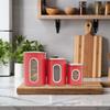 3 Piece Canister Set for the Kitchen by Home Basics | Kitchen Jars with Transparent Window | 3 Different Sizes | Kitchen Storage Containers with Silicone Gasket view 3