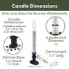 612 Vermont Electric LED Window Candle with Clear Bulb, Automatic Timer, Metal Slimline Base, Antique Bronze, VT-9133-OW-R4 (Matte Onyx, Pack of 4) view 4