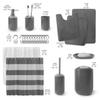 Clara Clark Bathroom Set - Gray Bathroom Accessories Set, Bathroom Sets with Shower Curtain and Rugs, 23PC Shower Curtain Set with Liner, Soap Dispenser, Soap Dish, Toilet Brush Holder, and Trash Can view 2