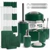 Clara Clark Bathroom Set - Green Bathroom Accessories Set, Bathroom Sets with Shower Curtain and Rugs, 23PC Shower Curtain Set with Liner, Soap Dispenser, Soap Dish, Toilet Brush Holder, and Trash Can view 1