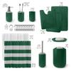 Clara Clark Bathroom Set - Green Bathroom Accessories Set, Bathroom Sets with Shower Curtain and Rugs, 23PC Shower Curtain Set with Liner, Soap Dispenser, Soap Dish, Toilet Brush Holder, and Trash Can view 2