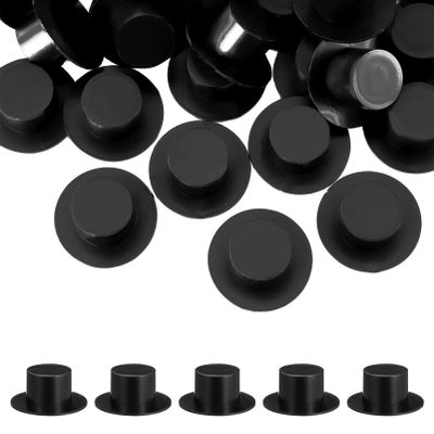 NUOBESTY 50pcs Mini Hat Headband Small Christmas Topper Covers Black Party Hat Mini Christmas Snowman Hats Mini Magician Top Hat Doll Hat for DIY Props Men Women Adult Accessories