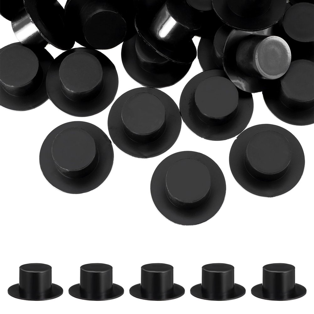 NUOBESTY 50pcs Mini Hat Headband Small Christmas Topper Covers Black Party Hat Mini Christmas Snowman Hats Mini Magician Top Hat Doll Hat for DIY Props Men Women Adult Accessories