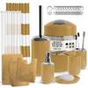 Clara Clark Bathroom Set  Bathroom Sets with Shower Curtain and Rugs, Soft Bathroom Rugs Non Slip, 23PC Gold Bathroom Accessories Set Complete with Bath Rugs, Shower Curtain Set with Liner and Hooks view 1