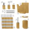 Clara Clark Bathroom Set  Bathroom Sets with Shower Curtain and Rugs, Soft Bathroom Rugs Non Slip, 23PC Gold Bathroom Accessories Set Complete with Bath Rugs, Shower Curtain Set with Liner and Hooks view 2