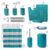 Clara Clark Bathroom Set - Teal Bathroom Accessories Set, Bathroom Sets with Shower Curtain and Rugs, 23PC Shower Curtain Set with Liner, Soap Dispenser, Soap Dish, Toilet Brush Holder, and Trash Can view 2