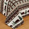 3 Piece Reversible Quilt Set with Shams | All-Season Soft & Lightweight Bedspread | Rustic Lodge Cabin Printed Plaid Design | Cedar Creek Collection (King, Chocolate/Green) view 3