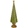 23" Green Christmas Tree Cone on Pedestal with Star Topper Tabletop Decor view 1
