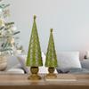 23" Green Christmas Tree Cone on Pedestal with Star Topper Tabletop Decor view 2
